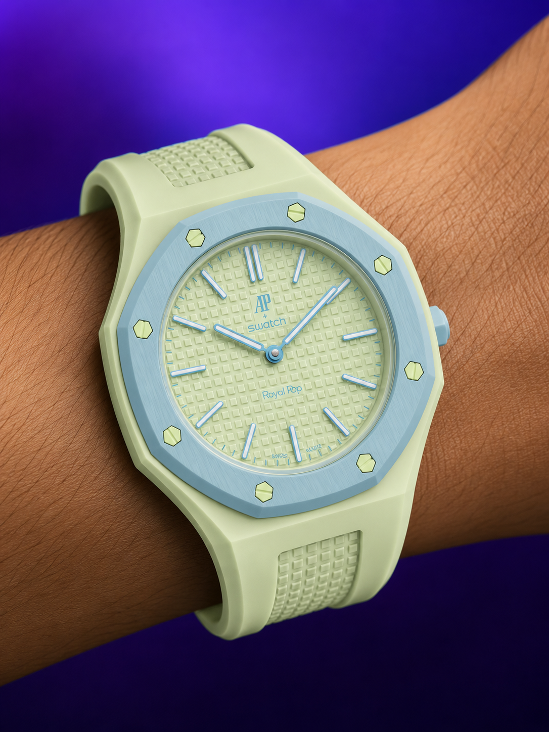 Royal Pop Aqua with mint sky blue RoyalStraps silicone strap